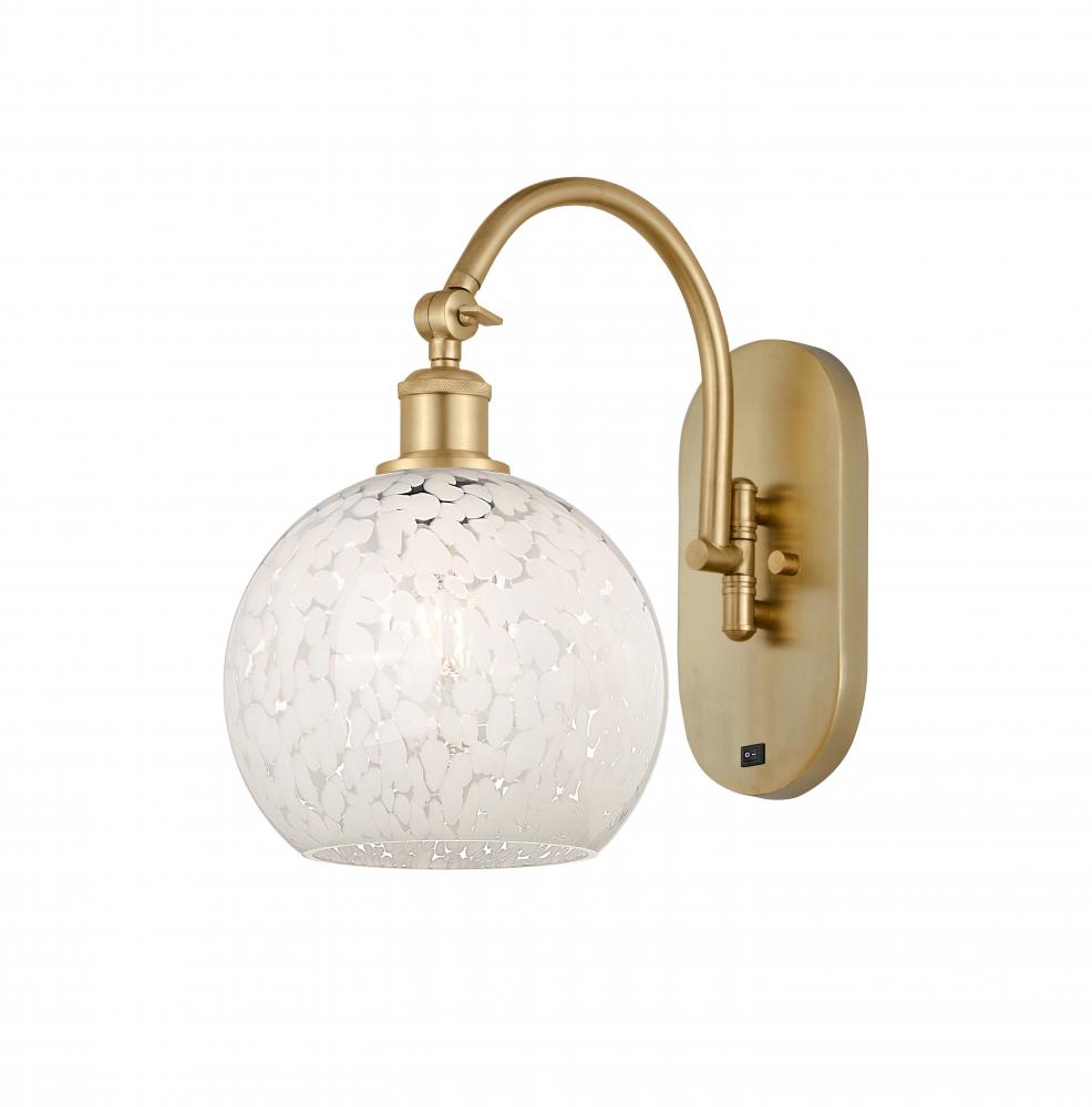 White Mouchette - 1 Light - 8 inch - Satin Gold - Sconce