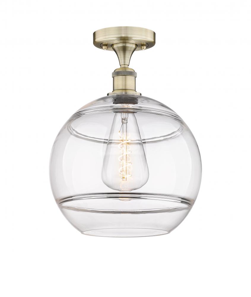 Rochester - 1 Light - 12 inch - Antique Brass - Semi-Flush Mount