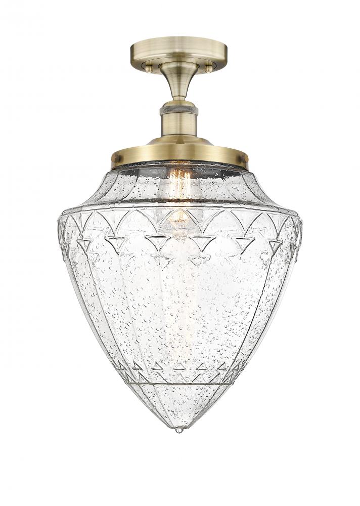 Bridgeton - 1 Light - 12 inch - Antique Brass - Semi-Flush Mount