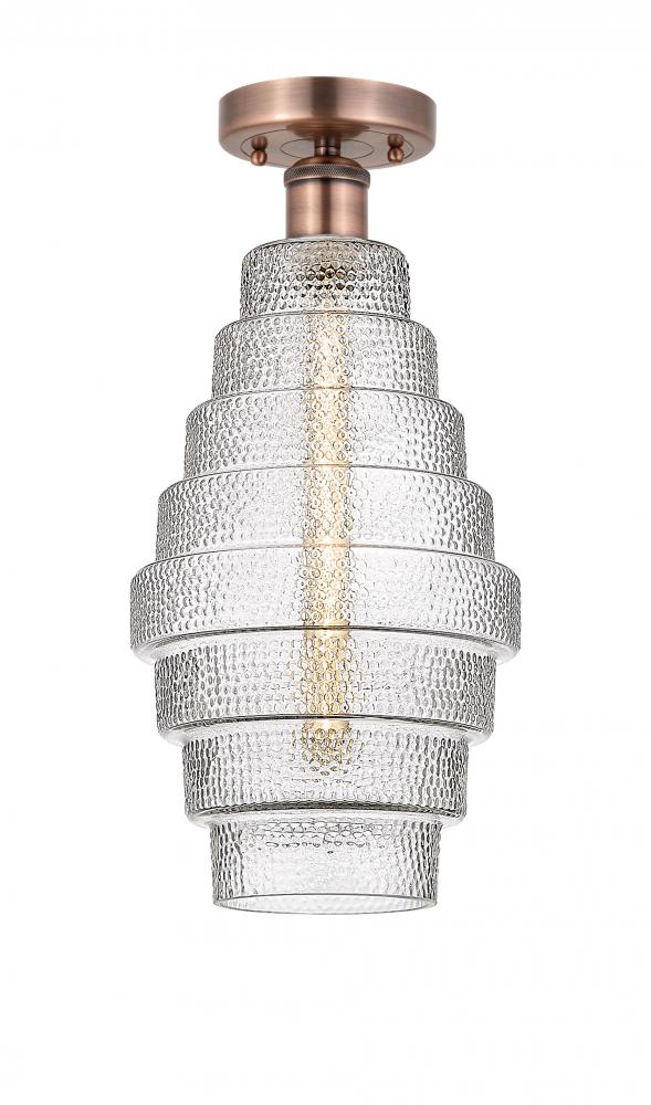 Cascade - 1 Light - 8 inch - Antique Copper - Flush Mount