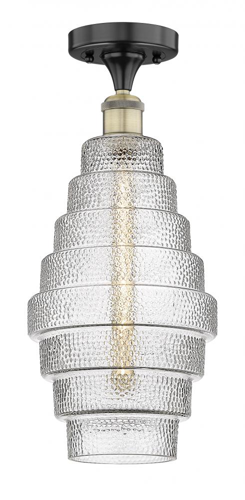 Cascade - 1 Light - 8 inch - Black Antique Brass - Flush Mount