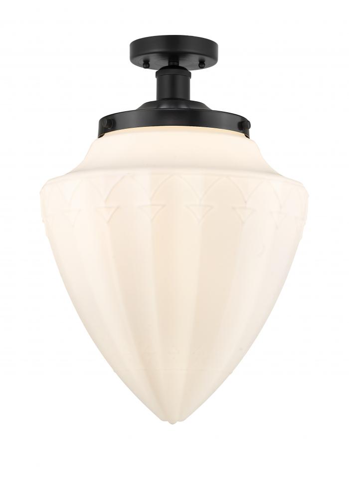 Bridgeton - 1 Light - 12 inch - Matte Black - Semi-Flush Mount