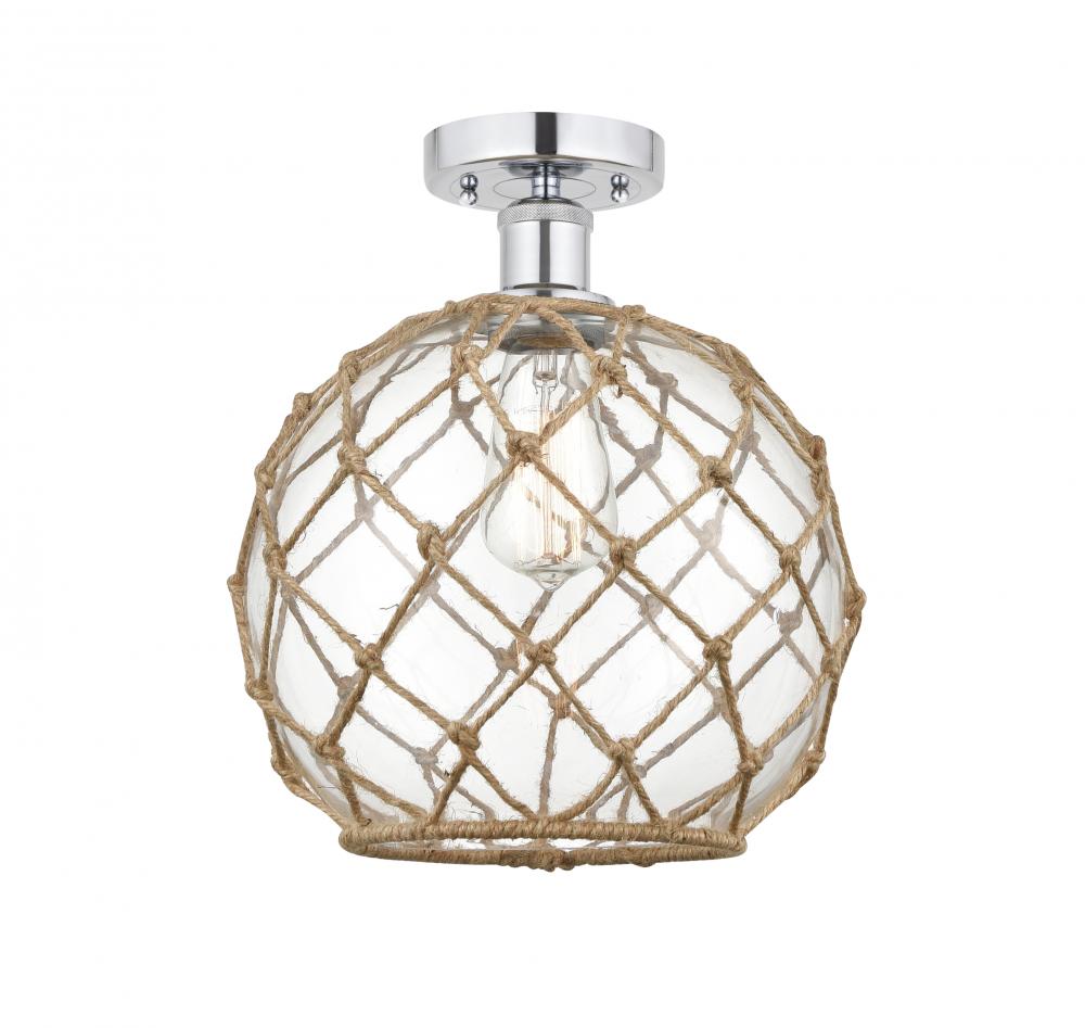 Farmhouse Rope - 1 Light - 10 inch - Polished Chrome - Semi-Flush Mount