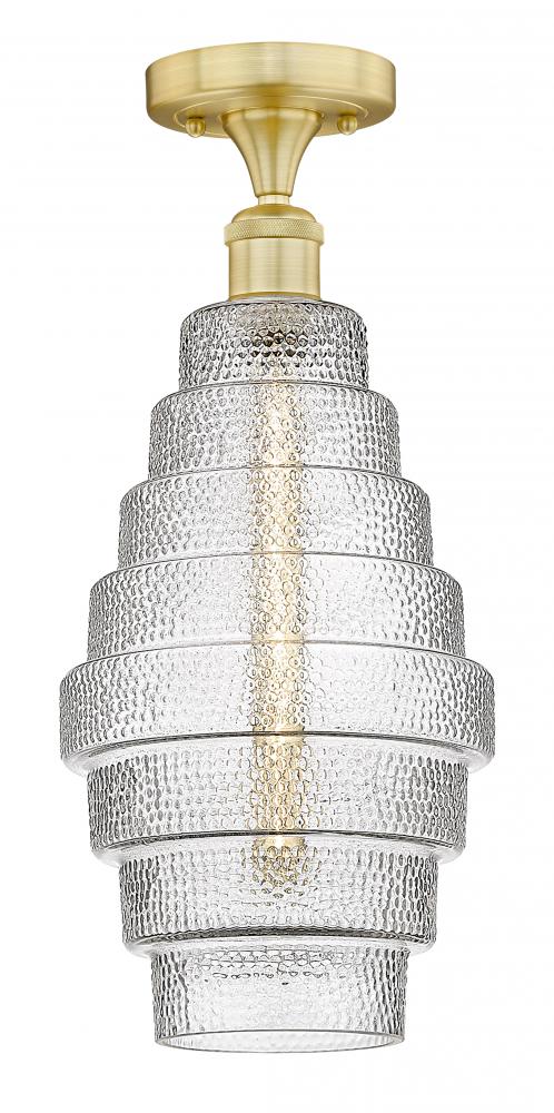 Cascade - 1 Light - 8 inch - Satin Gold - Flush Mount