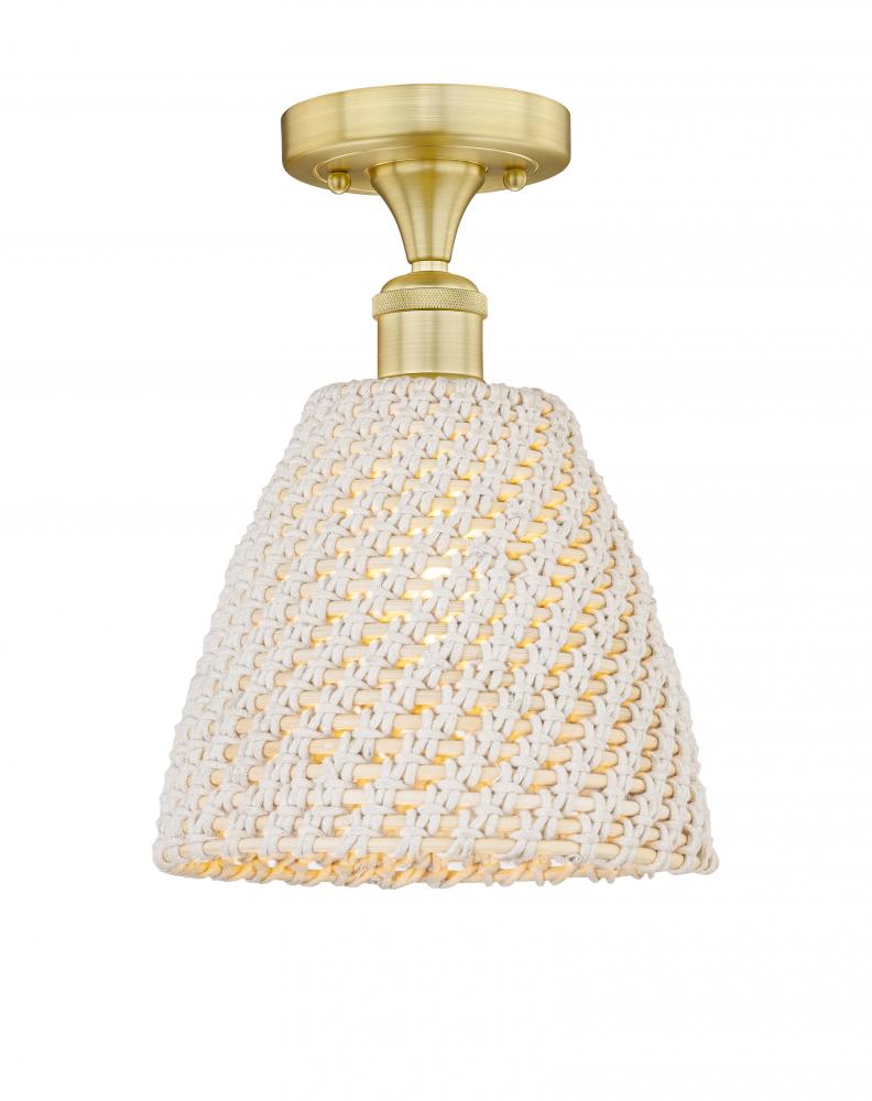 Bristol Natural - 1 Light - 9 inch - Satin Gold - Semi-Flush Mount