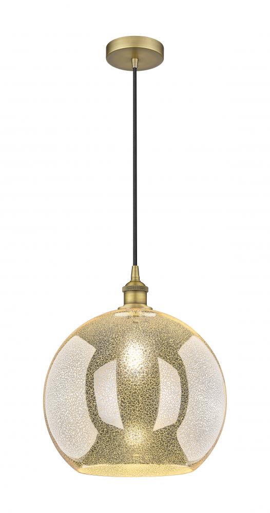 Athens - 1 Light - 14 inch - Brushed Brass - Cord hung - Pendant