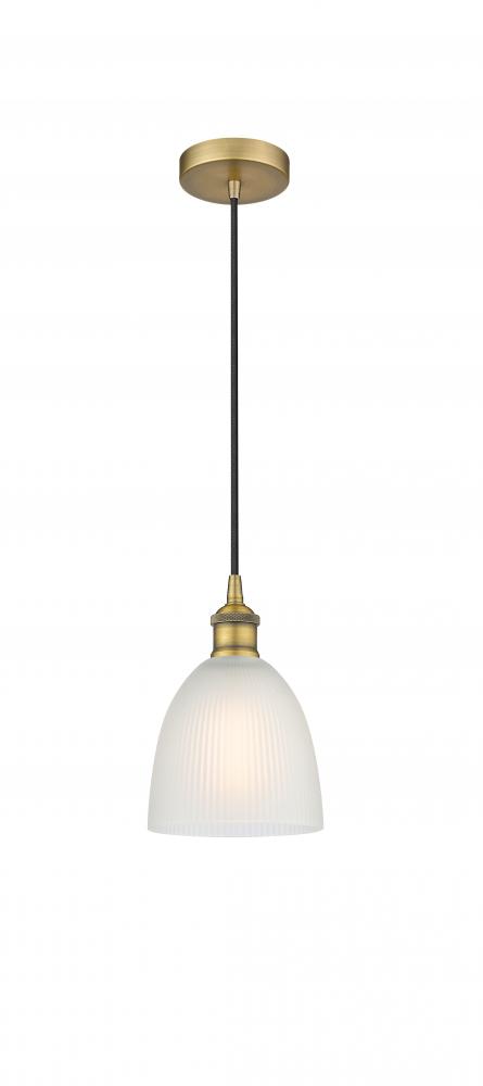 Castile - 1 Light - 6 inch - Brushed Brass - Cord hung - Mini Pendant