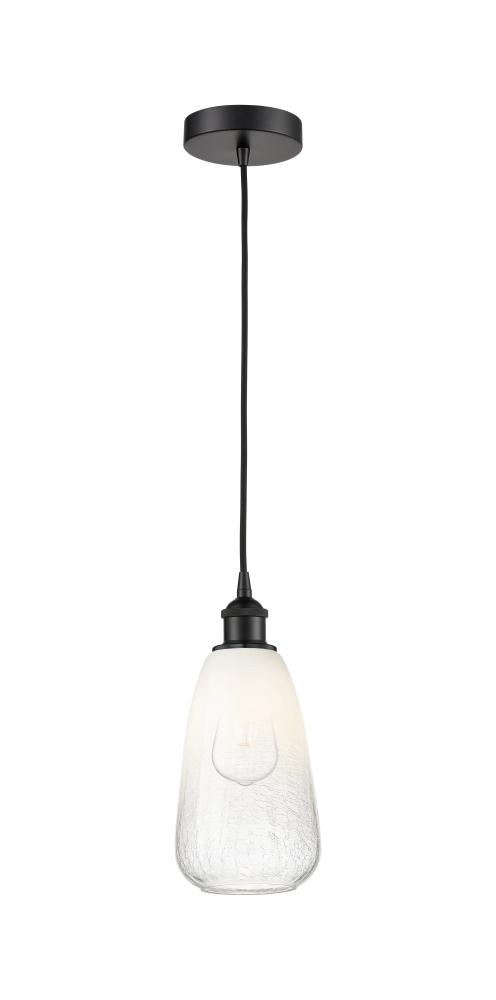Brookhaven Almond - 1 Light - 6 inch - Matte Black - Cord hung - Mini Pendant
