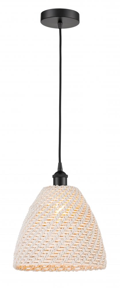 Bristol Natural - 1 Light - 6 inch - Matte Black - Cord hung - Mini Pendant