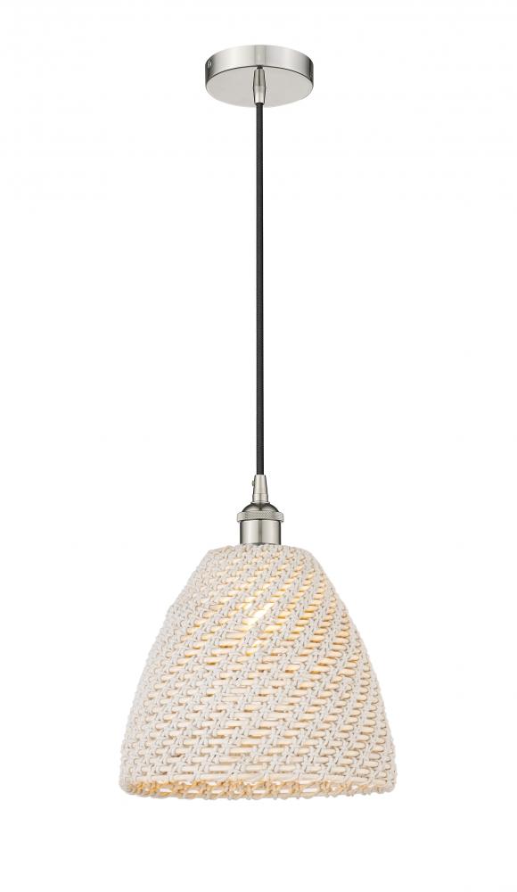 Bristol Natural - 1 Light - 6 inch - Polished Nickel - Cord hung - Mini Pendant