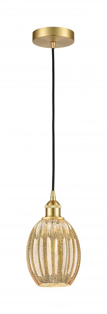 Preston Bulb - 1 Light - 6 inch - Satin Gold - Cord hung - Mini Pendant