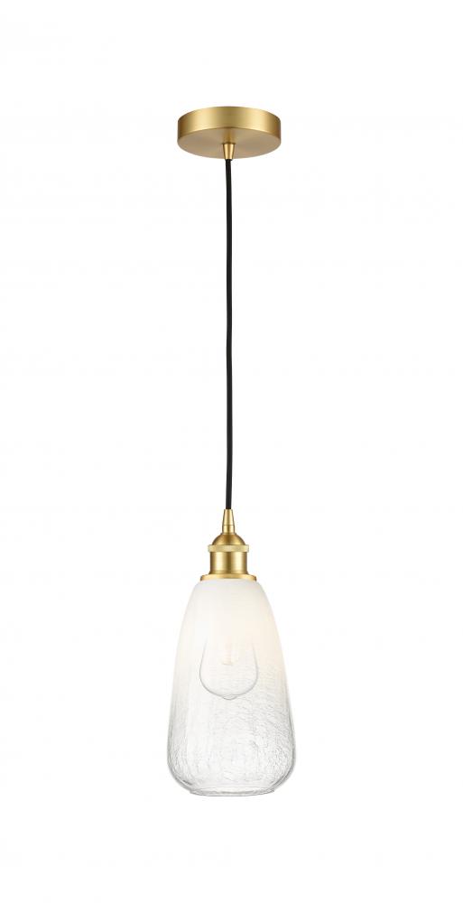 Brookhaven Almond - 1 Light - 6 inch - Satin Gold - Cord hung - Mini Pendant