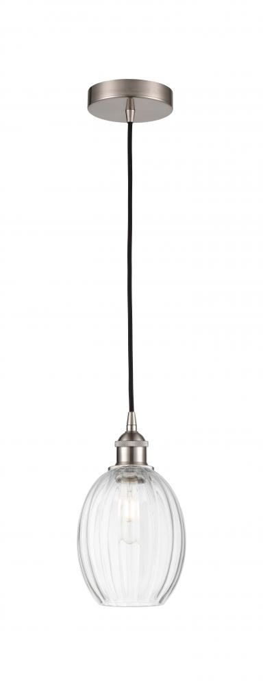Preston Bulb - 1 Light - 6 inch - Brushed Satin Nickel - Cord hung - Mini Pendant