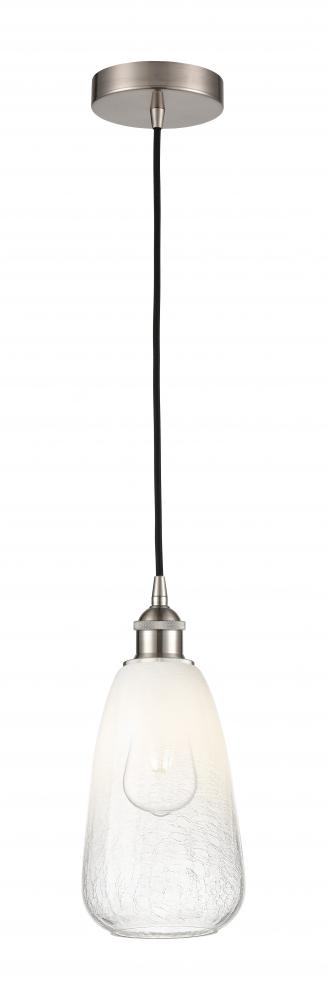 Brookhaven Almond - 1 Light - 6 inch - Brushed Satin Nickel - Cord hung - Mini Pendant