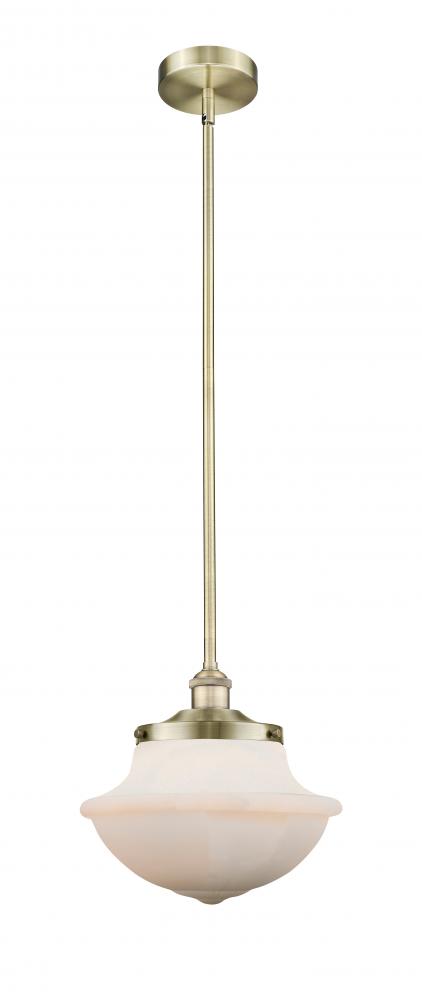 Oxford - 1 Light - 12 inch - Antique Brass - Stem hung - Mini Pendant