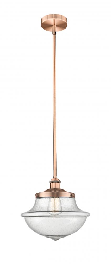 Oxford - 1 Light - 12 inch - Antique Copper - Stem hung - Mini Pendant