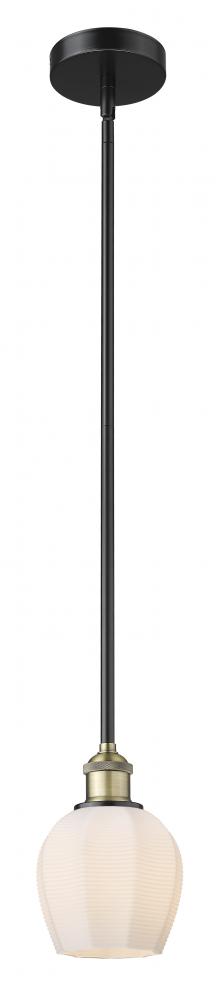 Norfolk - 1 Light - 6 inch - Black Antique Brass - Stem hung - Mini Pendant