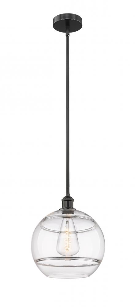 Rochester - 1 Light - 12 inch - Matte Black - Stem hung - Mini Pendant