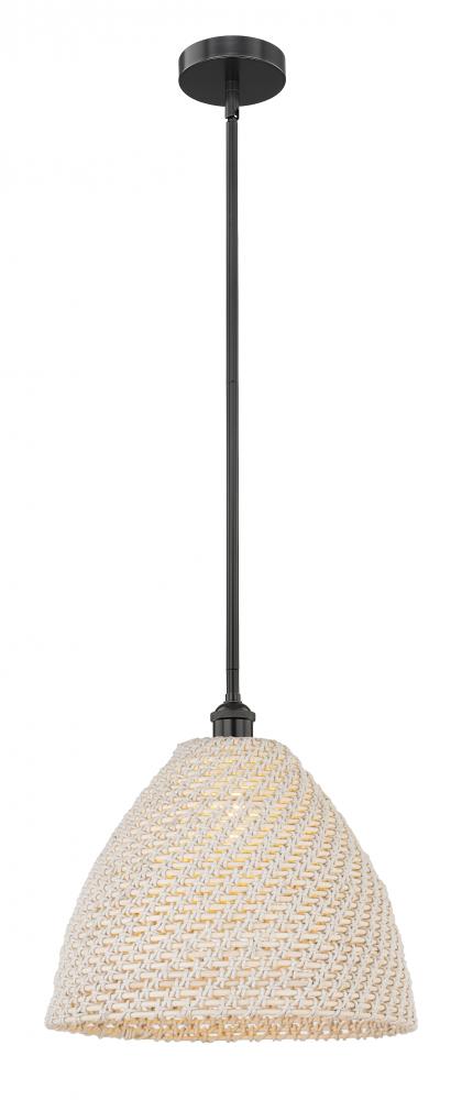 Bristol Natural - 1 Light - 6 inch - Matte Black - Mini Pendant