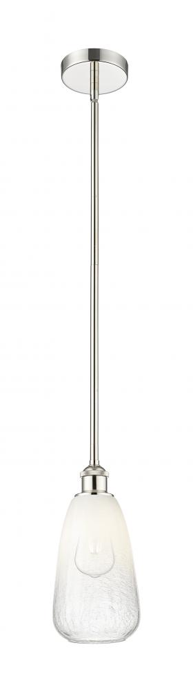 Brookhaven Almond - 1 Light - 6 inch - Polished Nickel - Stem hung - Mini Pendant