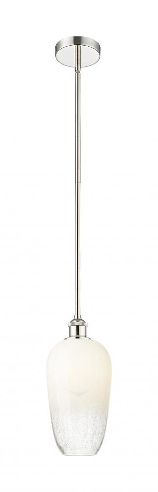 Brookhaven Flute - 1 Light - 7 inch - Polished Nickel - Stem hung - Mini Pendant