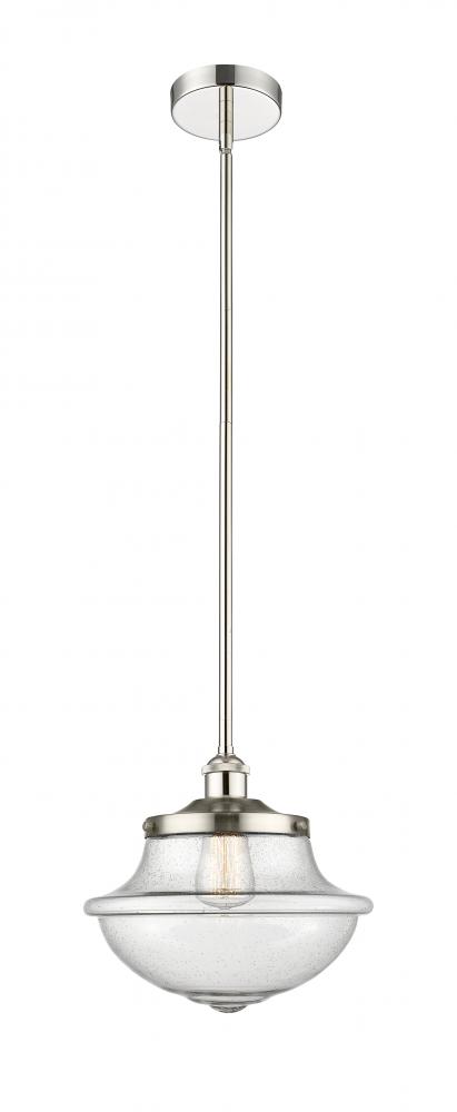 Oxford - 1 Light - 12 inch - Polished Nickel - Stem hung - Mini Pendant