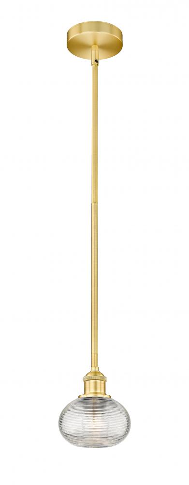 Ithaca - 1 Light - 6 inch - Satin Gold - Stem hung - Mini Pendant
