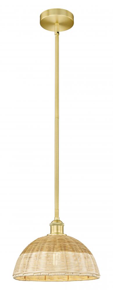 Bristol Natural II - 1 Light - 12 inch - Satin Gold - Stem hung - Mini Pendant