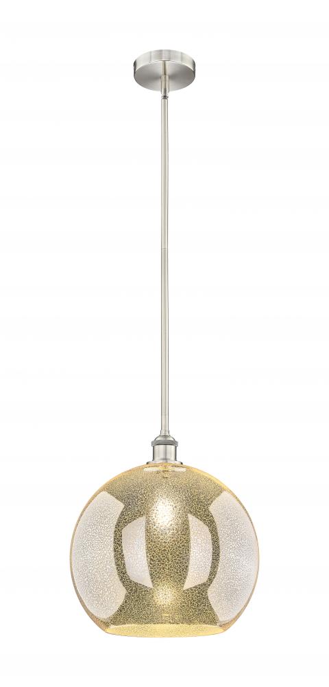 Athens - 1 Light - 14 inch - Brushed Satin Nickel - Stem hung - Pendant