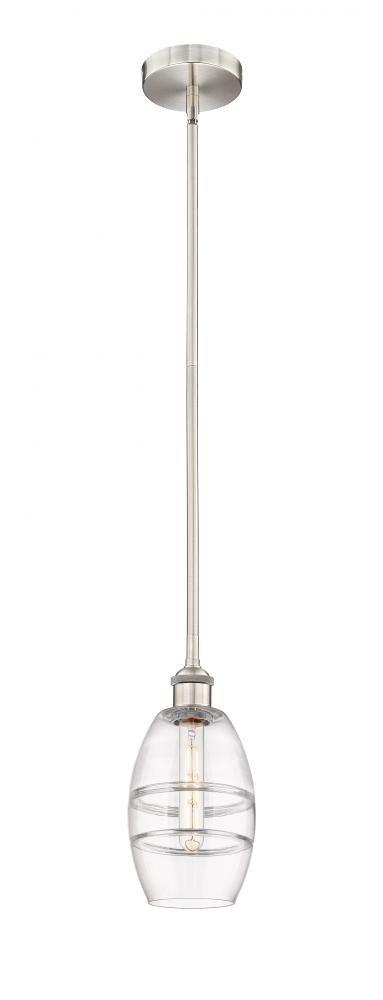 Vaz - 1 Light - 6 inch - Brushed Satin Nickel - Stem hung - Mini Pendant
