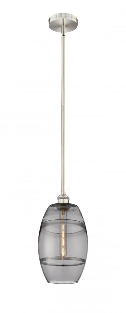 Vaz - 1 Light - 8 inch - Brushed Satin Nickel - Stem hung - Mini Pendant