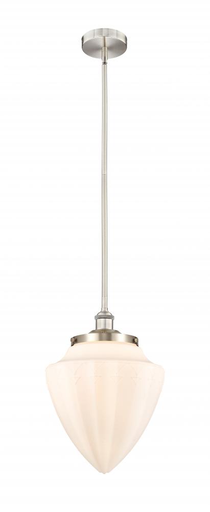 Bridgeton - 1 Light - 12 inch - Brushed Satin Nickel - Stem Hung - Mini Pendant