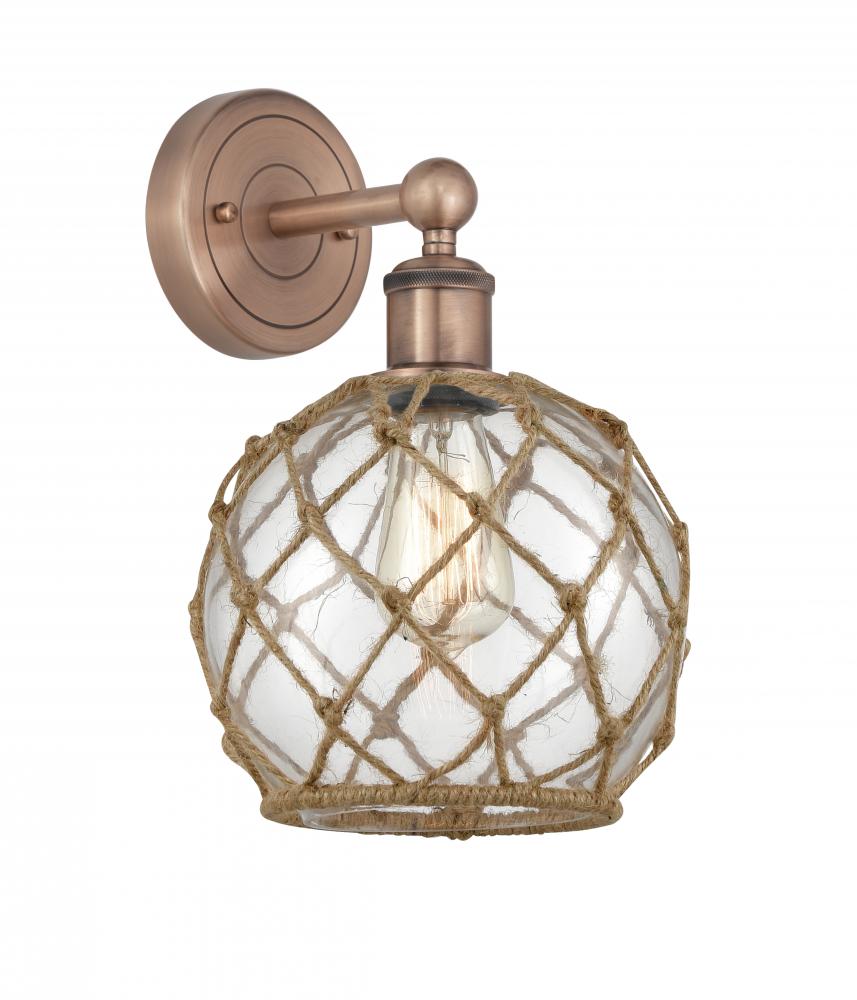 Farmhouse Rope - 1 Light - 8 inch - Antique Copper - Sconce