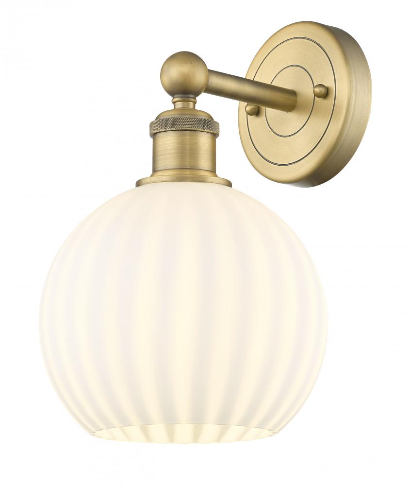 White Venetian - 1 Light - 8 inch - Brushed Brass - Sconce