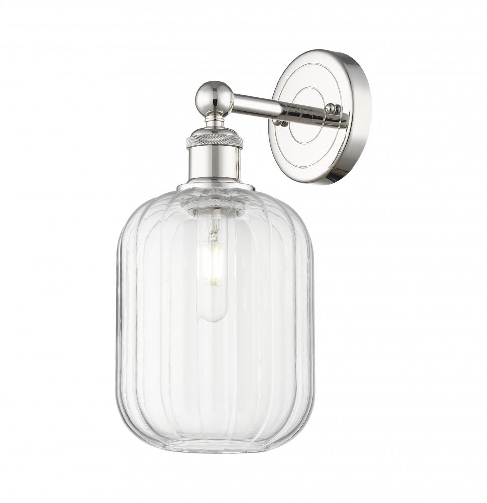 Preston Cylinder - 1 Light - 7 inch - Polished Nickel - Sconce