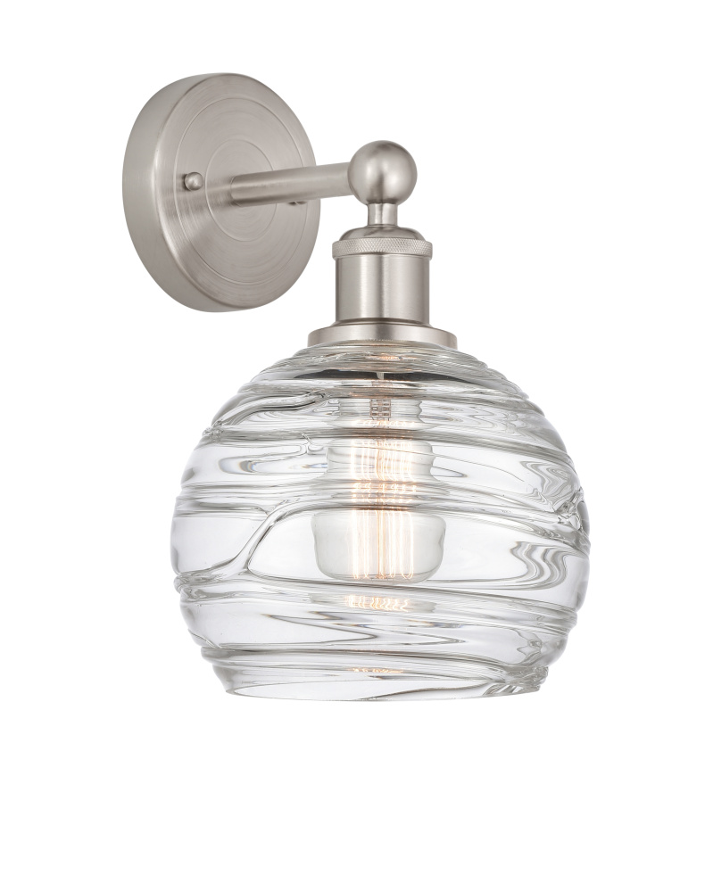 Athens Deco Swirl - 1 Light - 8 inch - Brushed Satin Nickel - Sconce