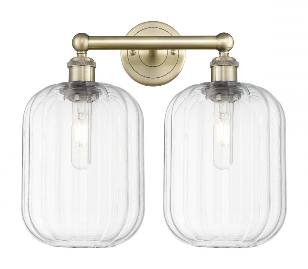 Preston Cylinder - 2 Light - 16 inch - Antique Brass - Bath Vanity Light