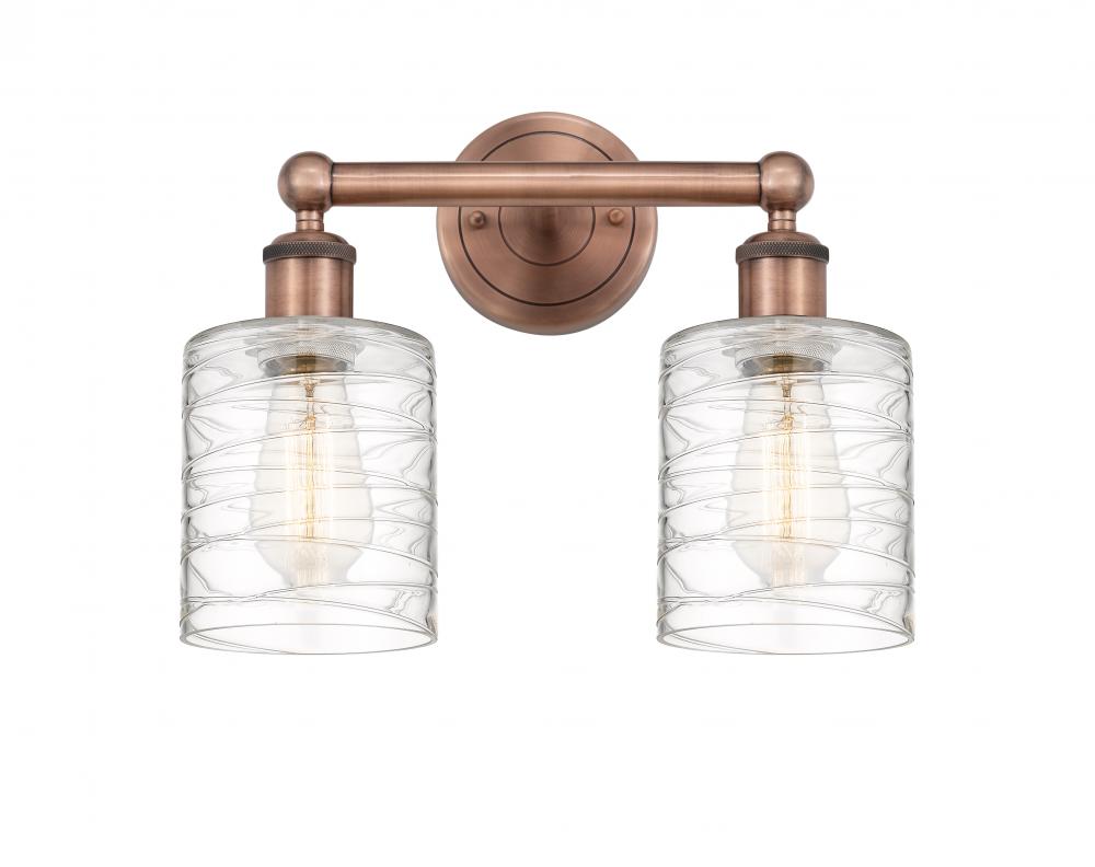Cobbleskill - 2 Light - 14 inch - Antique Copper - Bath Vanity Light