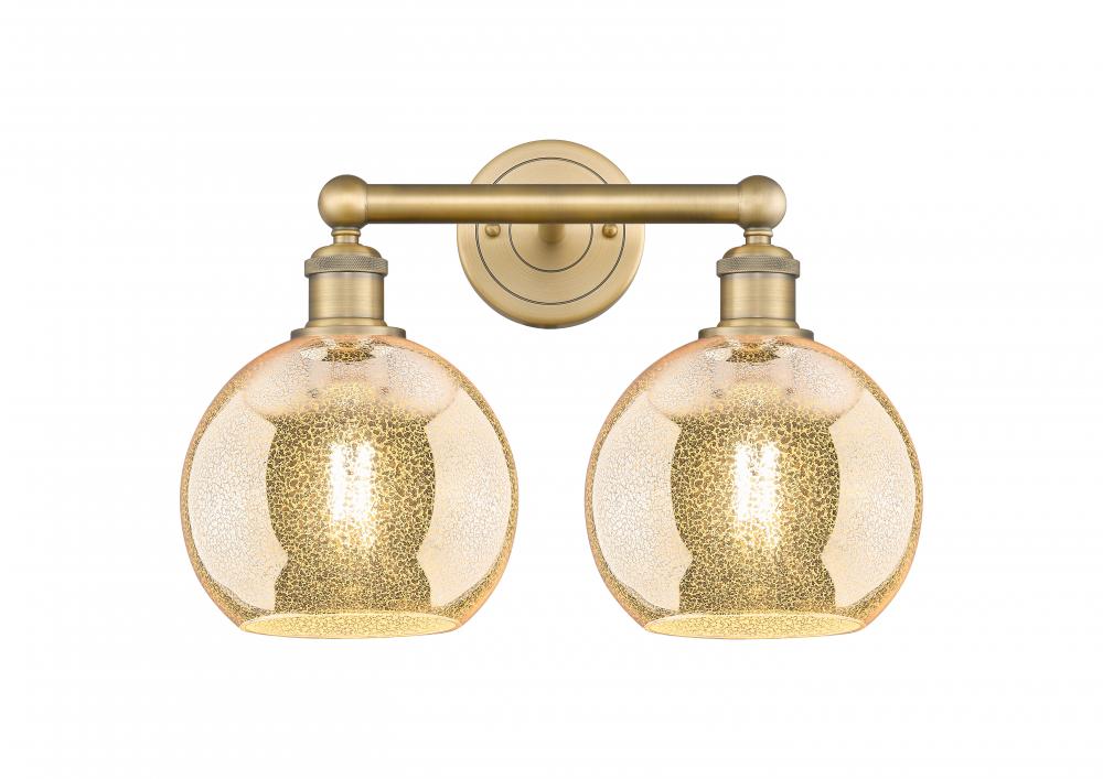 Athens - 2 Light - 17 inch - Brushed Brass - Bath Vanity Light