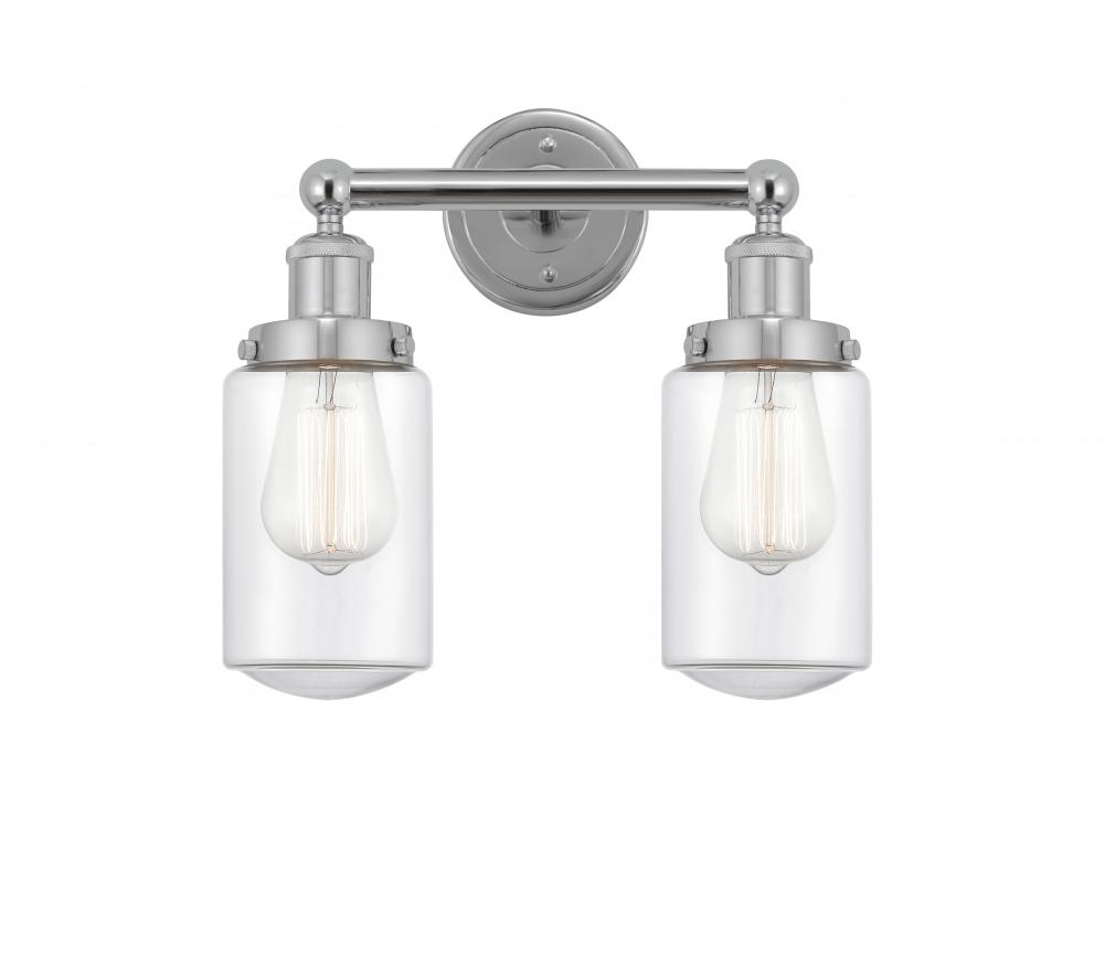 Dover - 2 Light - 14 inch - Polished Chrome - Bath Vanity Light