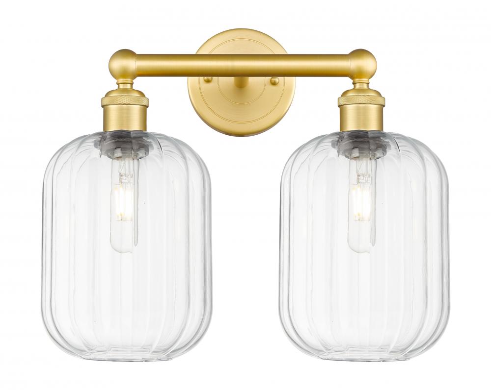 Preston Cylinder - 2 Light - 16 inch - Satin Gold - Bath Vanity Light