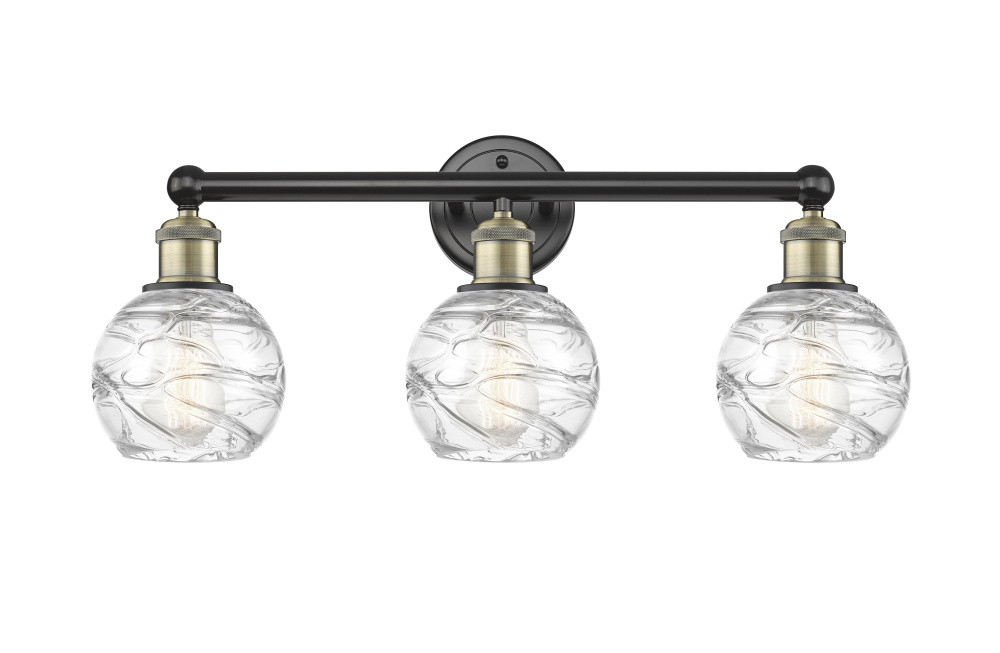 Athens Deco Swirl - 3 Light - 24 inch - Black Antique Brass - Bath Vanity Light