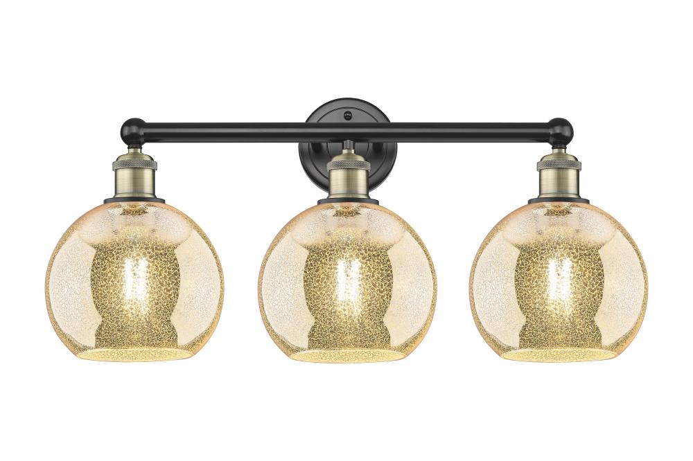 Athens - 3 Light - 26 inch - Black Antique Brass - Bath Vanity Light