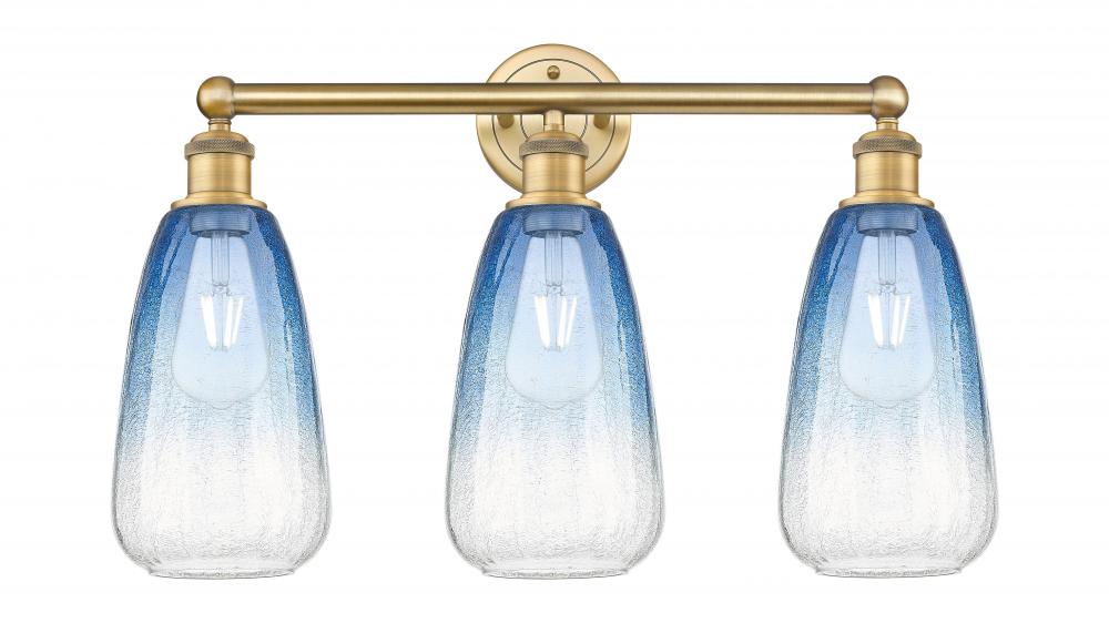 Brookhaven Almond - 3 Light - 24 inch - Brushed Brass - Bath Vanity Light