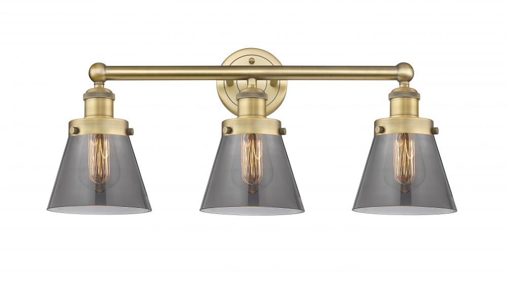 Cone - 3 Light - 24 inch - Brushed Brass - Bath Vanity Light