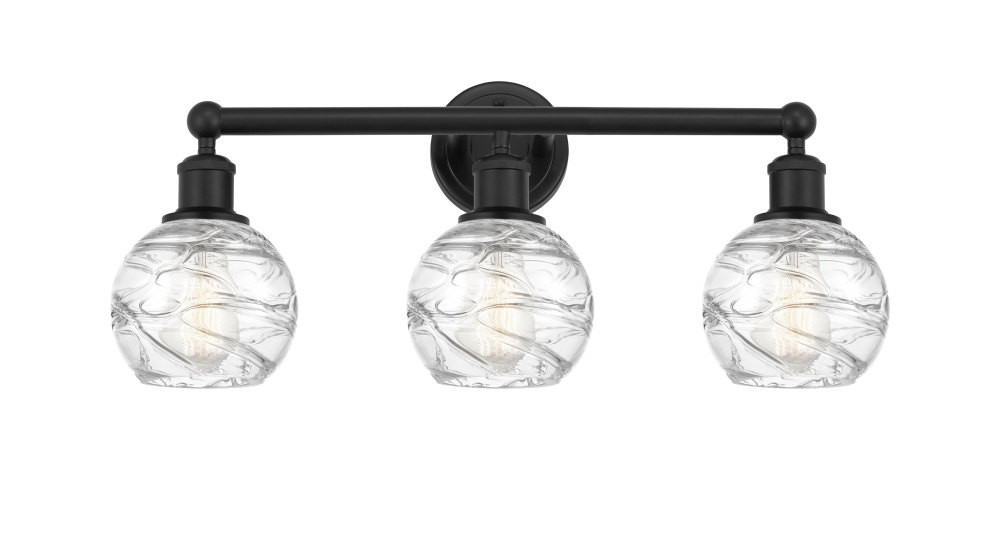 Athens Deco Swirl - 3 Light - 24 inch - Matte Black - Bath Vanity Light