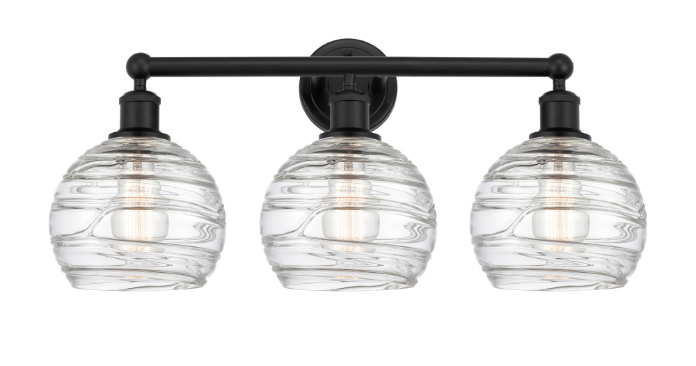 Athens Deco Swirl - 3 Light - 26 inch - Matte Black - Bath Vanity Light