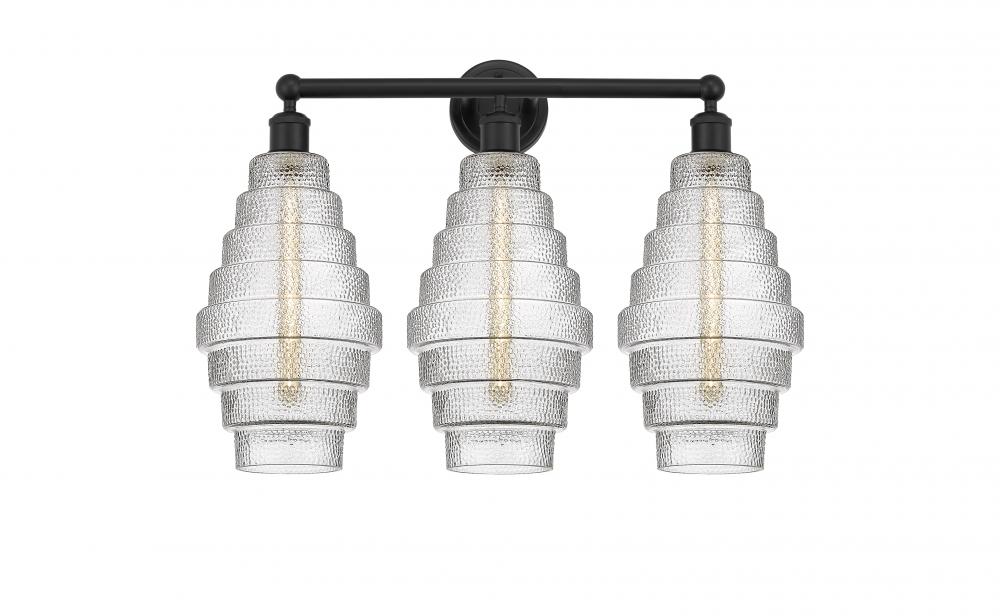Cascade - 3 Light - 26 inch - Matte Black - Bath Vanity Light