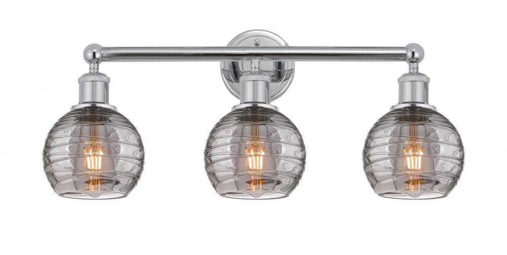 Athens Deco Swirl - 3 Light - 24 inch - Polished Chrome - Bath Vanity Light