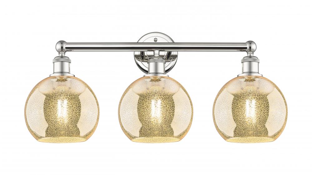 Athens - 3 Light - 26 inch - Polished Nickel - Bath Vanity Light